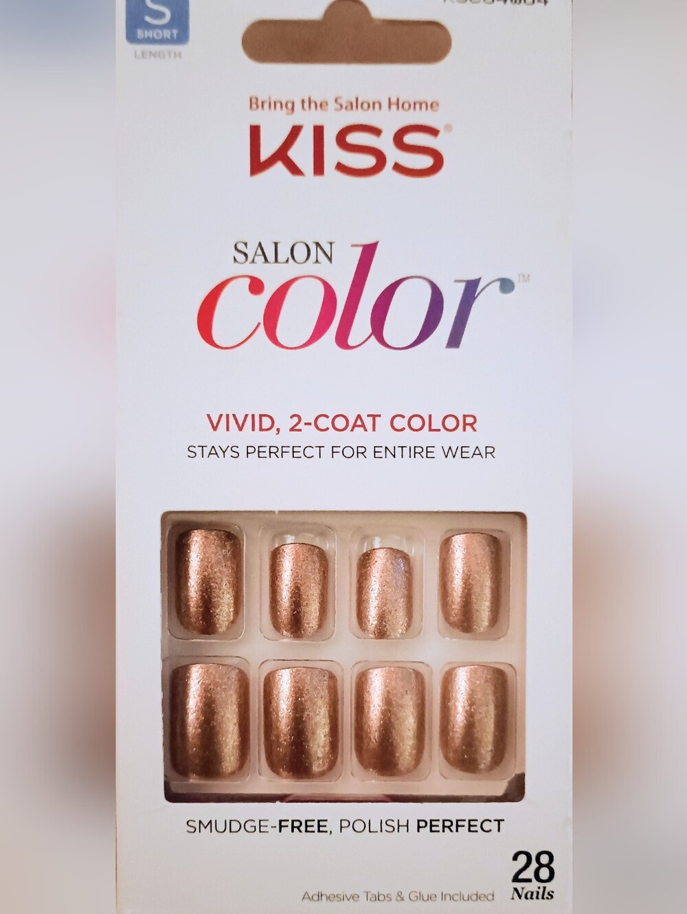 28pc KISS Salon Color Rose Gold Press-On Nails - Picture 2 of 3